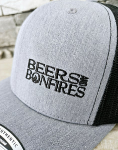 Grey/Black Text Style Mesh Snapback Hat