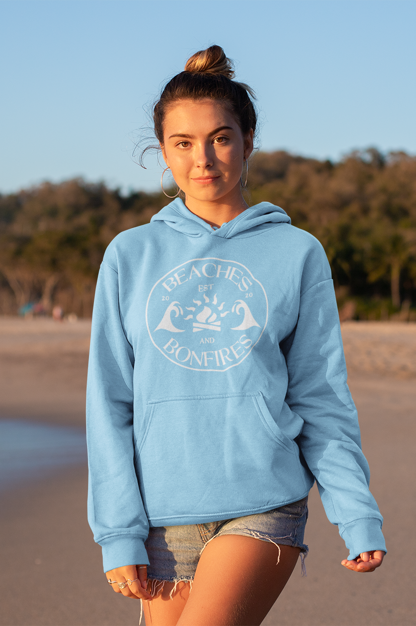 Beaches and Bonfires Hoodies